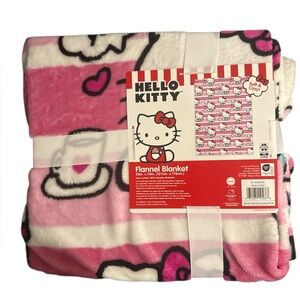 Hello Kitty Pink White Kids flannel blanket gift